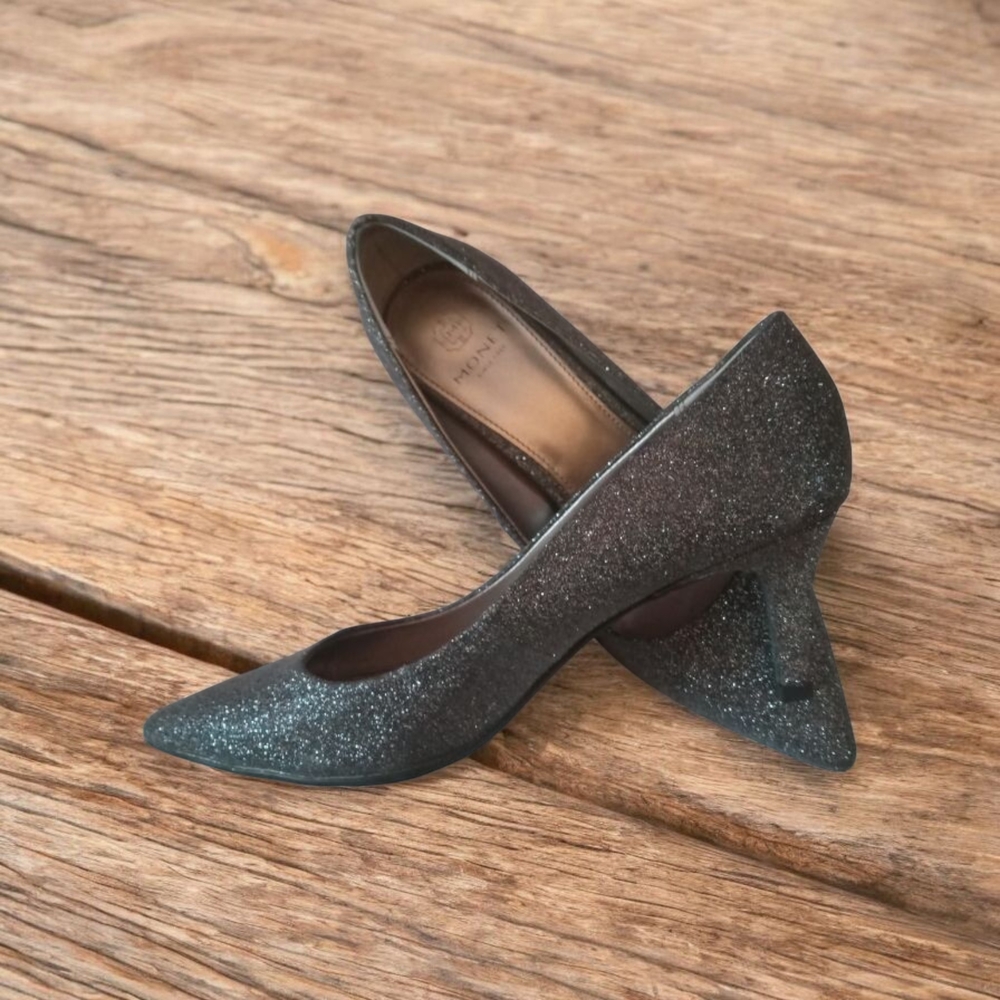 Elegant Glittery Black Heels